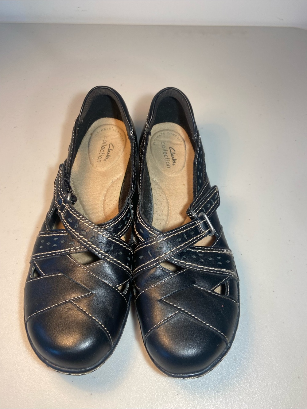 Clark’s Collection Ashland Spin Q Black Leather Shoes SZ 7.5 - Picture 4 of 13